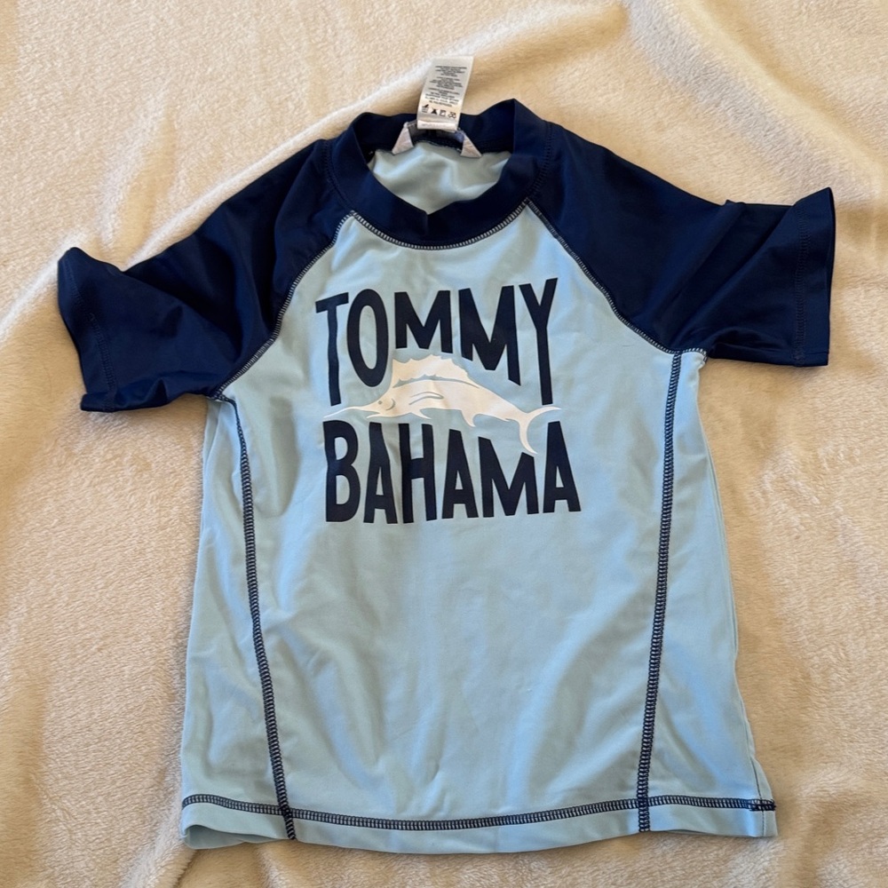 Tommy Bahama Kids Rashguard - Light Blue and navy